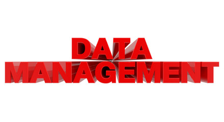 DATA MANAGEMENT word on white background 3d rendering