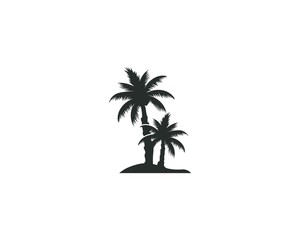 Fototapeta na wymiar Palm tree summer logo template vector illustration nature