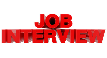 Fototapeta premium JOB INTERVIEW word on white background 3d rendering