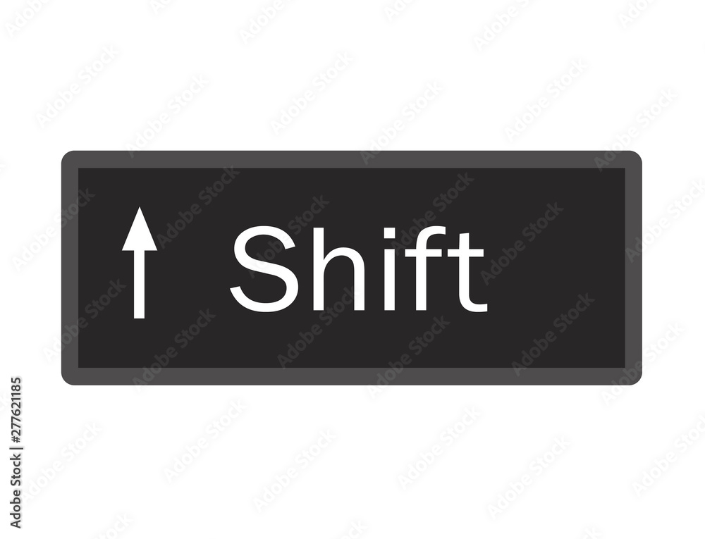 Poster shift computer key button on white background. flat style. shift button symbol. shift key sign.