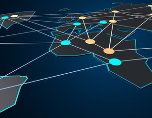 Global financial communication, data transmission, connection