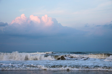 Sunset and Cloudscape over the Atlantic Ocean in Jacksonville Beach, Florida