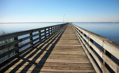 A Pier approaches the Horizon over the St. Johns River in Switzerland, Florida