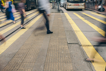 Pedestrian crossing at Busy City, Hong Kong
