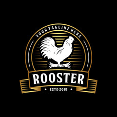 Rooster vintage logo design. Chicken logo, emblem design