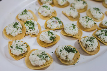 sandwiches with red caviar