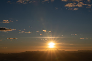Blue sky and mountains