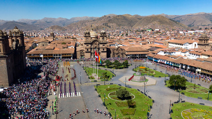 Inti Raymi Festival in Plaza de Armas. A traditional religious ceremony of the Inca Empire in honor of the god Inti (sun) celebrated on the winter solstice.