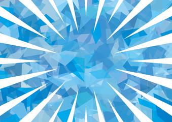 放射線状の集中線の背景素材(セロハン風)青