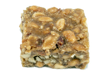 Typical peanut candy from Brazil, called boy foot, with white background in high resolution. Brazilian sweet, state of Minas Gerais. Sweet known in Brazilian Portuguese as Pé de Moleque.
