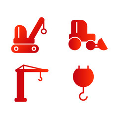 Simple set of vector solid icons of construction business. Usable for modern concepts, web, apps and flyer.