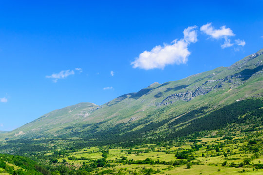 Landscape of Apennines mountains