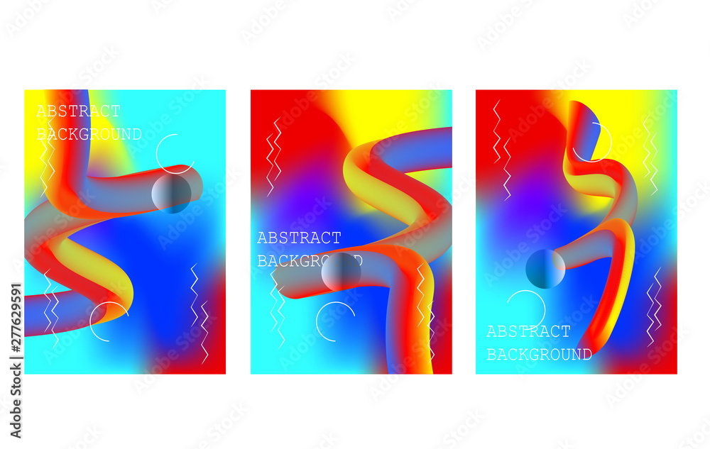 Sticker minimal cover design with colorful fluid gradient shape