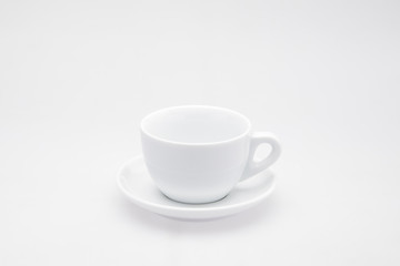 white cup of coffee with white background 