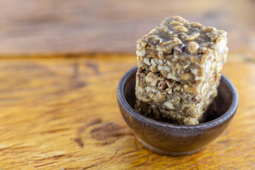 Brazilian sweet with large pieces of peanuts. Sweet typical of the state of Minas Gerais, called Foot of Boy, in the Portuguese language Brazilian is called Pé de Moleque.