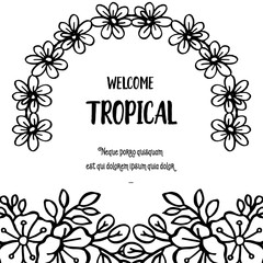 Design elegant for concept welcome tropical, various blossom flower. Vector