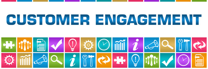 Custome Engagement Colorful Box Grid Business Symbols 