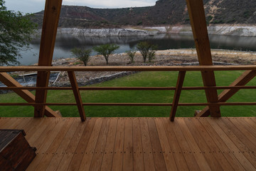 View from the cabin at the tzibanza island in Queretaro Mexico