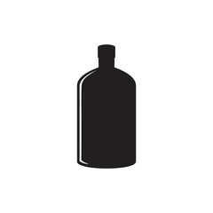 black bottle for bar or cafe black and white illustrations logo symbol silhouette