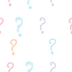 question mark pattern doodle handdrawn style