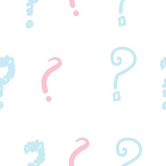 Obraz na płótnie Canvas question mark pattern doodle handdrawn style