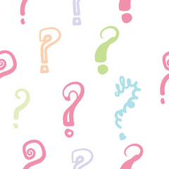 question mark pattern doodle handdrawn style