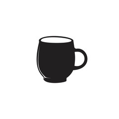 coffee or tea cup for cafe or restaurant black and white illustrations logo symbol silhouette