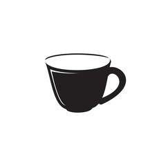 coffee or tea cup for cafe or restaurant black and white illustrations logo symbol silhouette