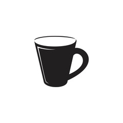coffee or tea cup for cafe or restaurant black and white illustrations logo symbol silhouette