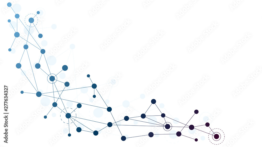 Poster Abstract geometric connect lines and dots.Simple technology graphic background.Illustration Vector design Network and Connection concept.