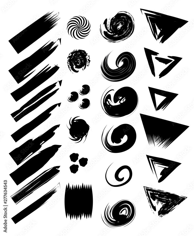 Sticker abstract paint brush stroke cartoon