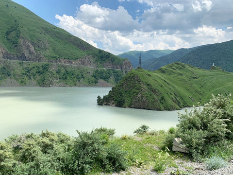 Russia. North Ossetia - Alania. Reservoir of Zaramag HPP in Kassar gorge