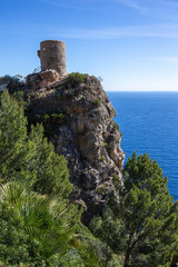 Fototapeta na wymiar Old watchtower on the island of Mallorca in Spain