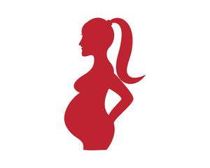 pregnant woman line art symbols template