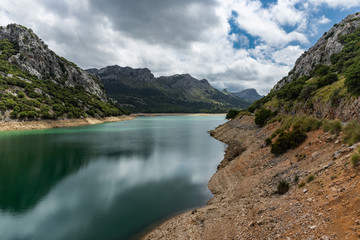 Naklejka na ściany i meble Lake in Sierra de Tramuntana mountains on Mallorca island