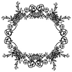 Art modern with elegant flower frame, design of card invitation wedding, greeting card. Vector