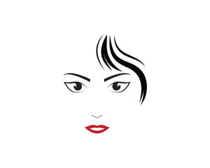 woman face silhouette character illustration logo icon