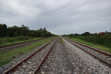 Fototapeta na wymiar railway in the field