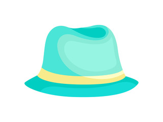 Light blue hat for women. Vector illustration on white background.