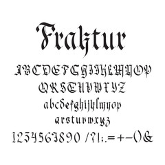 Vintage gothic font vector illustration