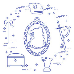 Symbols of the fantasy television series.