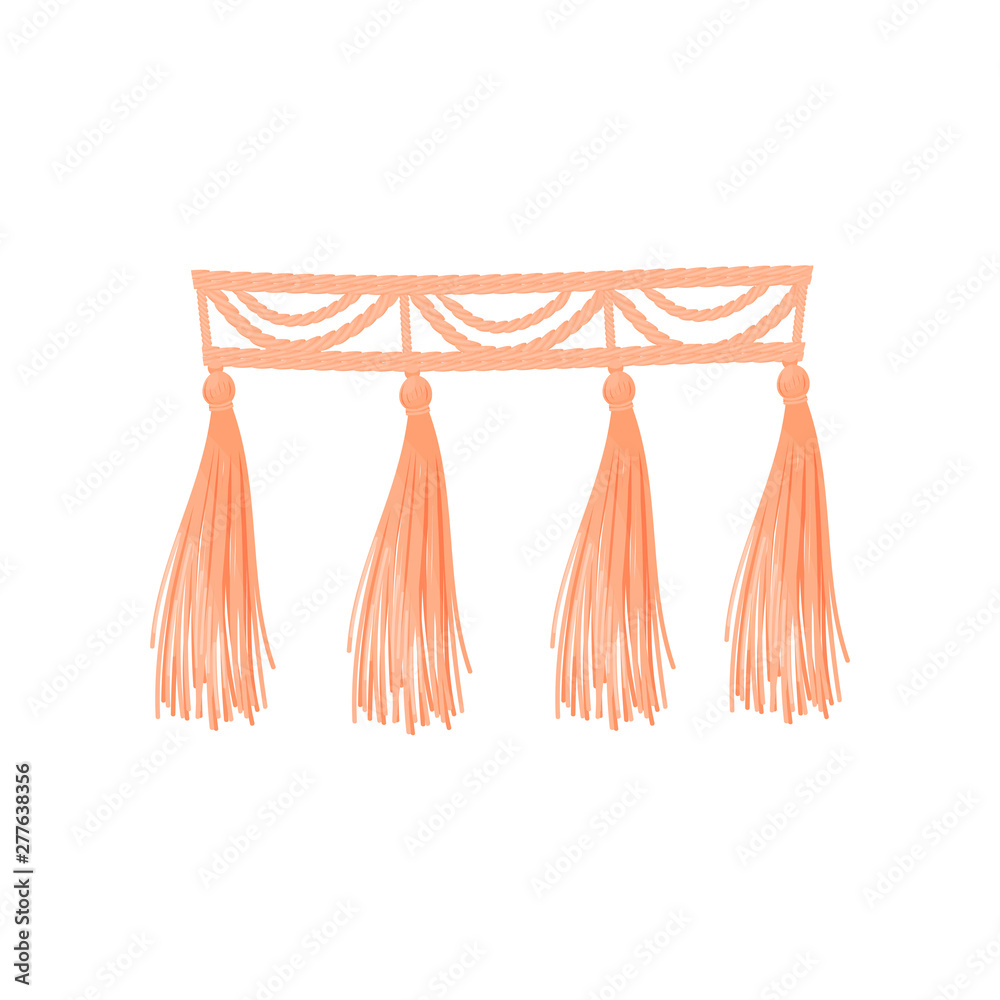 Wall mural Pink braid of threads. Vector illustration on white background. - Wall murals