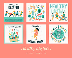 Healthy lifestyle vector templates.