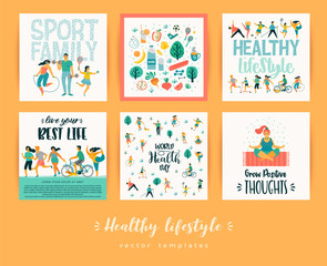 Healthy lifestyle vector templates.