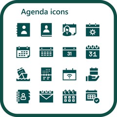 agenda icon set