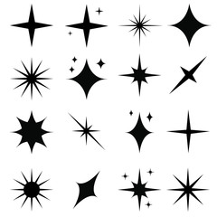  Sparkle vector icons set. Shine symbol illustration. Sparkle logo collection.