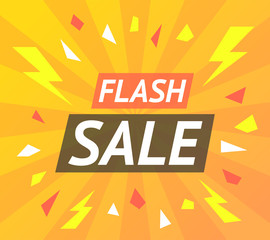 Flash sale banner. Vector illustration.