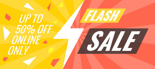 Flash sale banner. Vector illustration.