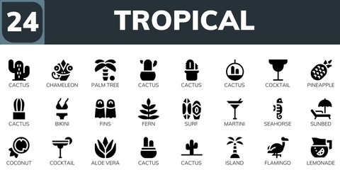 tropical icon set