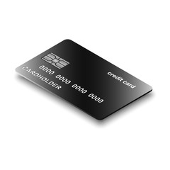 Credit card isometric view vector illustration.